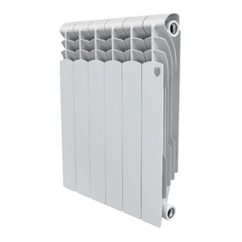 Радиатор алюминиевый Royal Thermo Revolution 500, 6 секций, боковое подключение (белый)