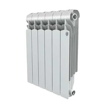 Радиатор алюминиевый Royal Thermo Indigo 500, 6 секций, боковое подключение (белый)