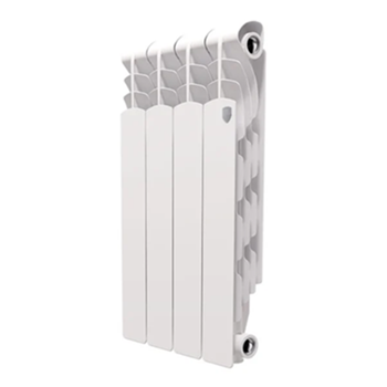 Радиатор алюминиевый Royal Thermo Revolution 500, 4 секции, боковое подключение (белый)