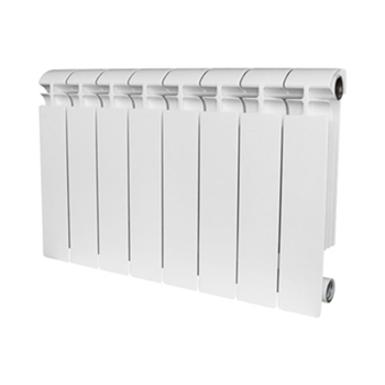 Радиатор алюминиевый Stout Alpha 350, 8 секций, боковое подключение (белый)